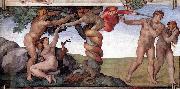 Michelangelo Buonarroti The Fall and Expulsion from Garden of Eden Spain oil painting artist